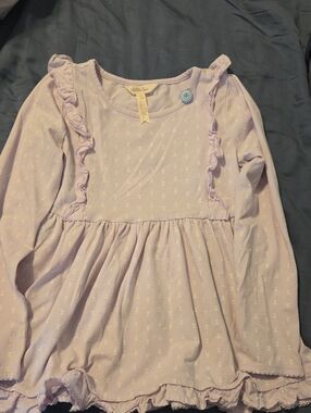 Lavender Ruffle Long-Sleeve Girls Top